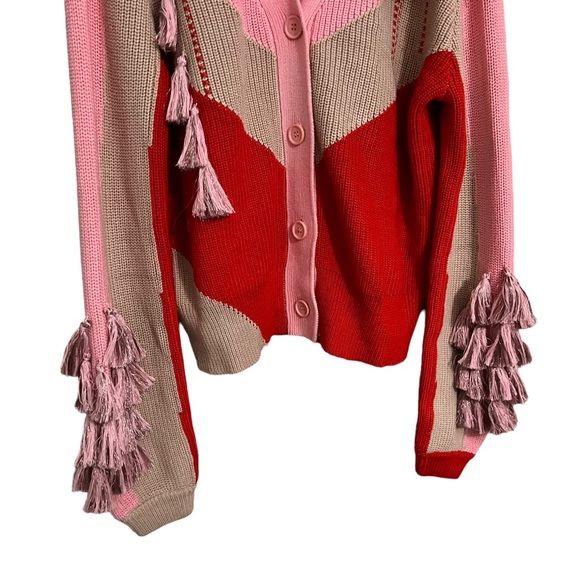 Eva Franco Rosewood Tassel Cardigan Size 😍 - Picture 6 of 13